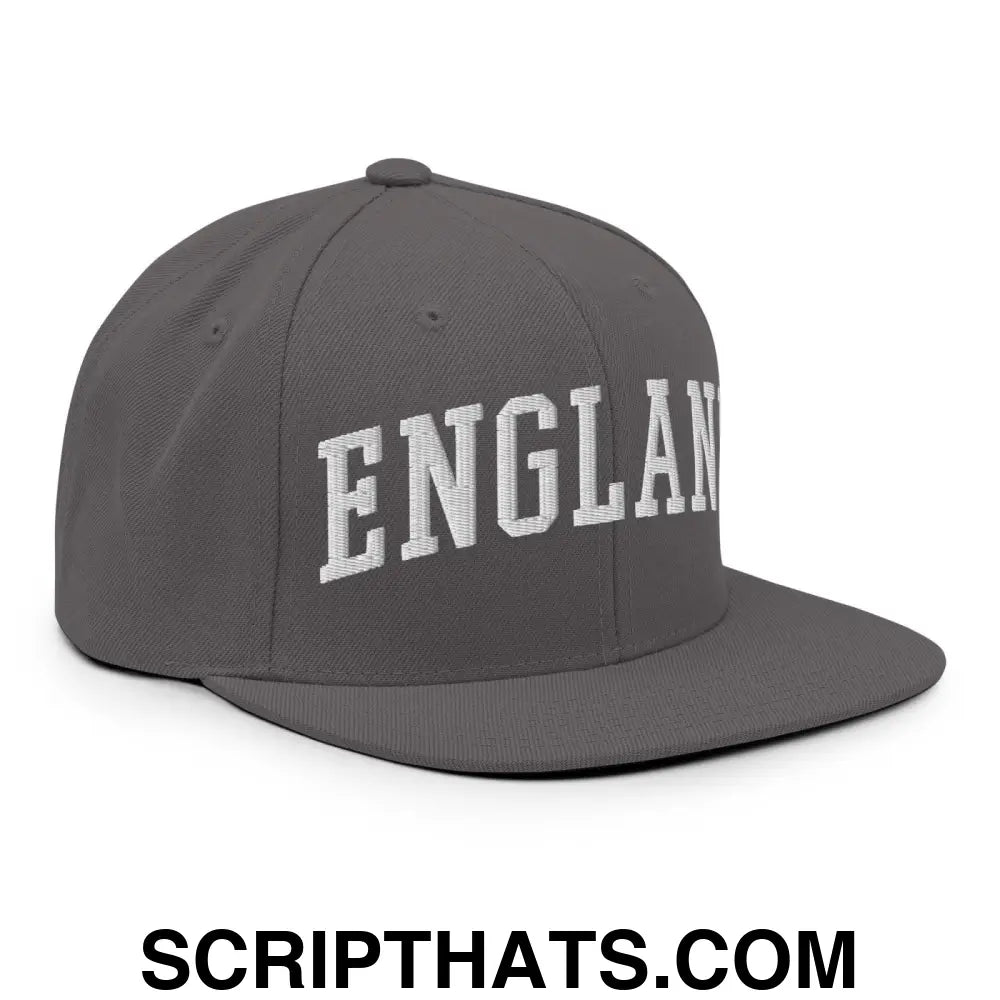 England Letterman Varsity Block Snapback Hat Dark Grey