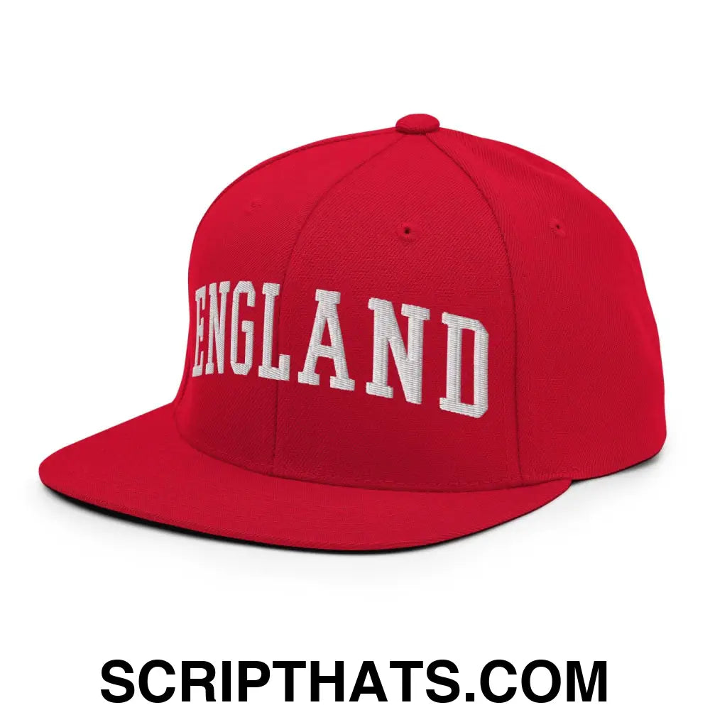 England Letterman Varsity Block Snapback Hat Red