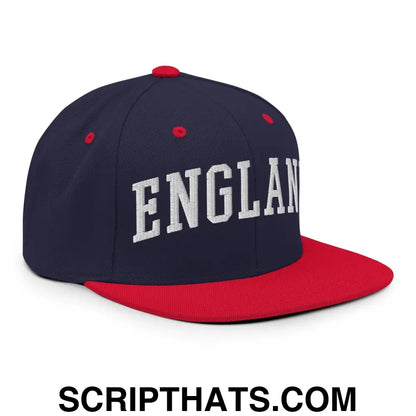 England Letterman Varsity Block Snapback Hat Navy Red