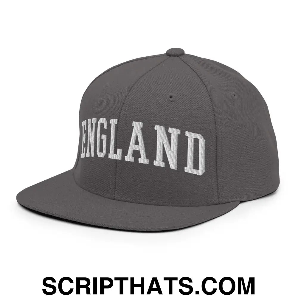 England Letterman Varsity Block Snapback Hat Dark Grey