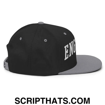 England Letterman Varsity Block Snapback Hat Black Silver