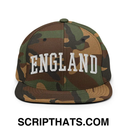 England Letterman Varsity Block Snapback Hat Green Camo