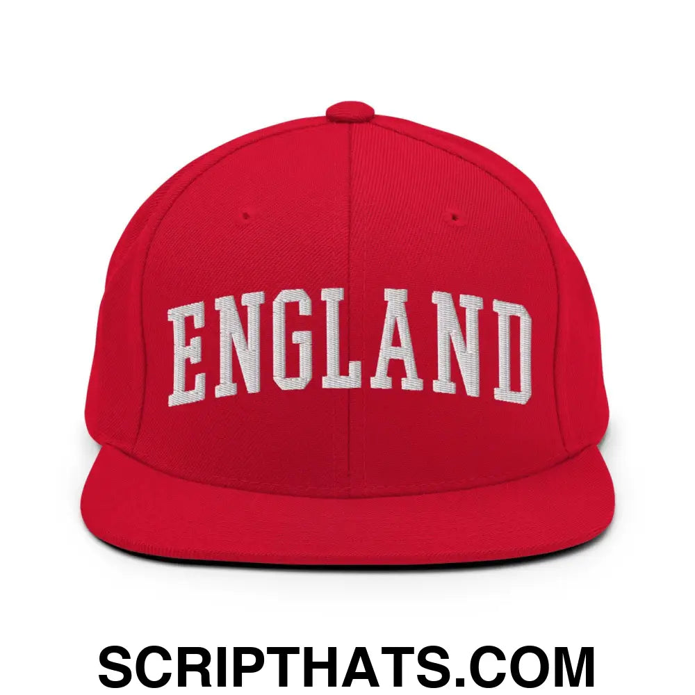 England Letterman Varsity Block Snapback Hat Red