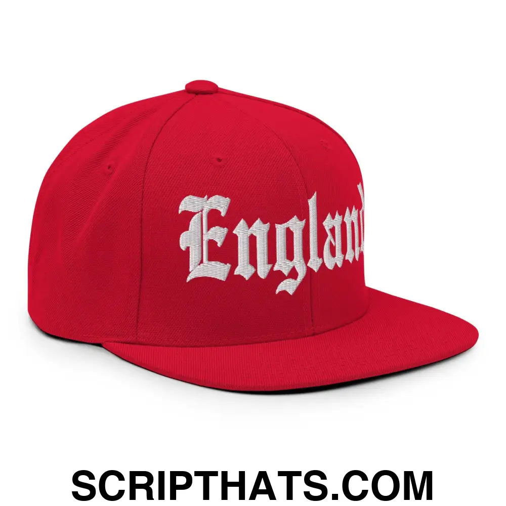 England OG Old English Snapback Hat Red