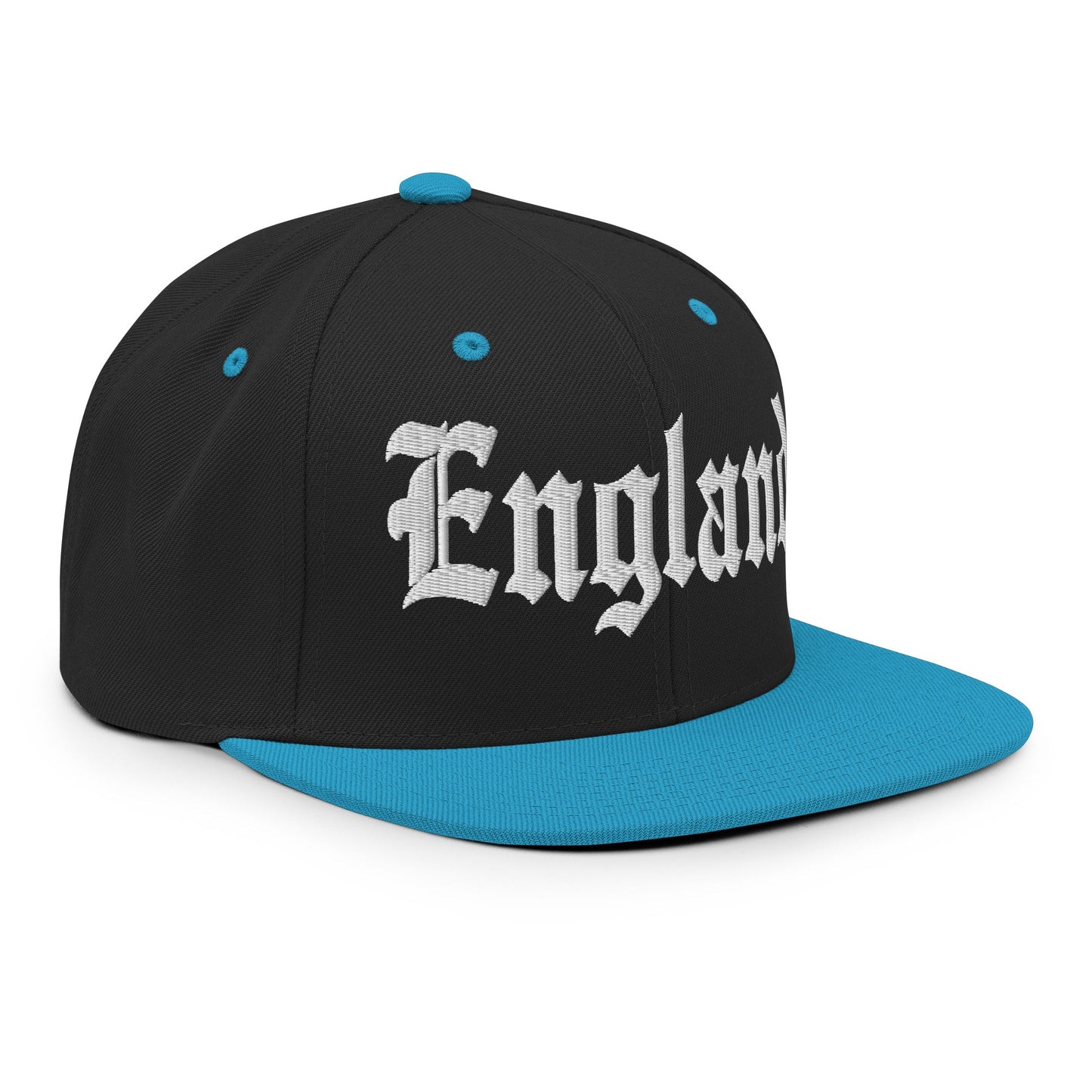 England OG Old English Snapback Hat Black Teal