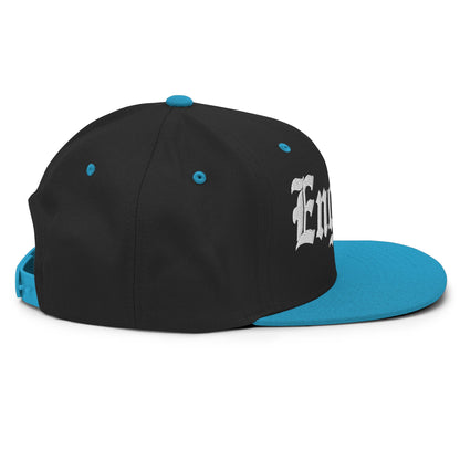 England OG Old English Snapback Hat Black Teal