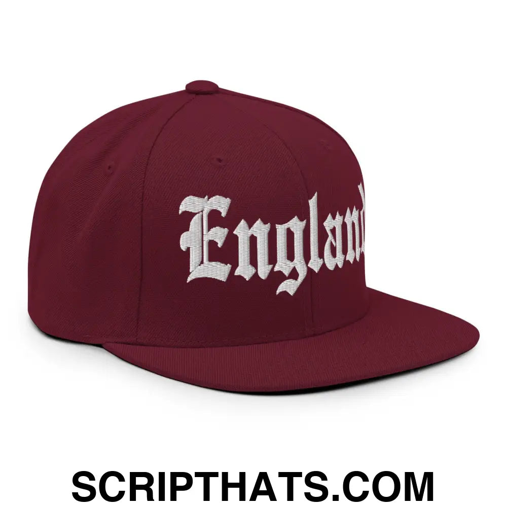 England OG Old English Snapback Hat Maroon