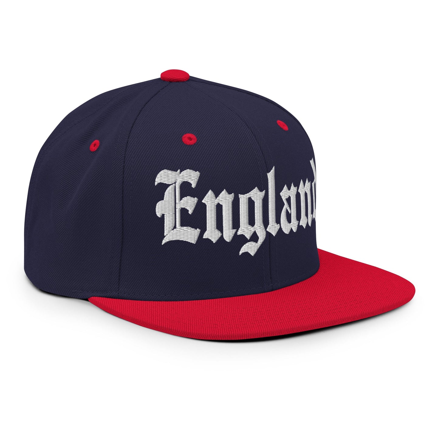 England OG Old English Snapback Hat Navy Red