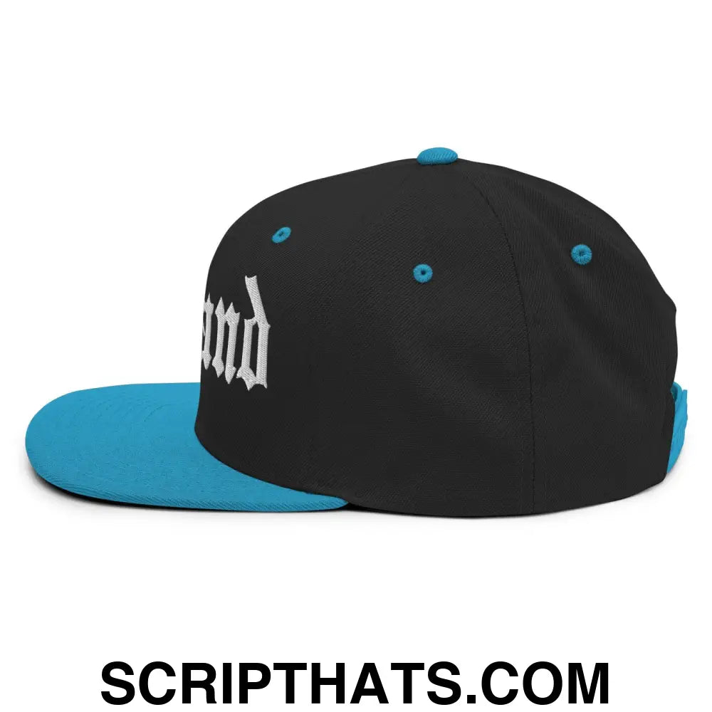 England OG Old English Snapback Hat Black Teal