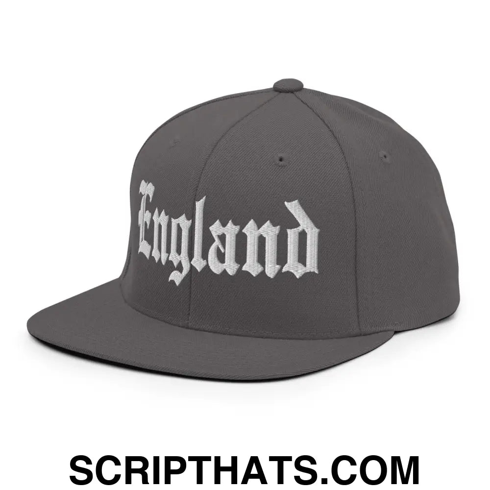 England OG Old English Snapback Hat Dark Grey