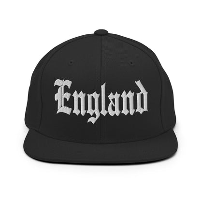 England OG Old English Snapback Hat Black