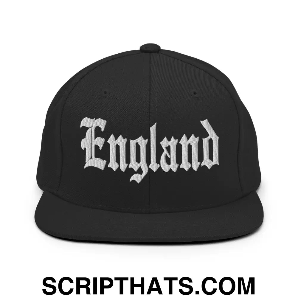 England OG Old English Snapback Hat Black