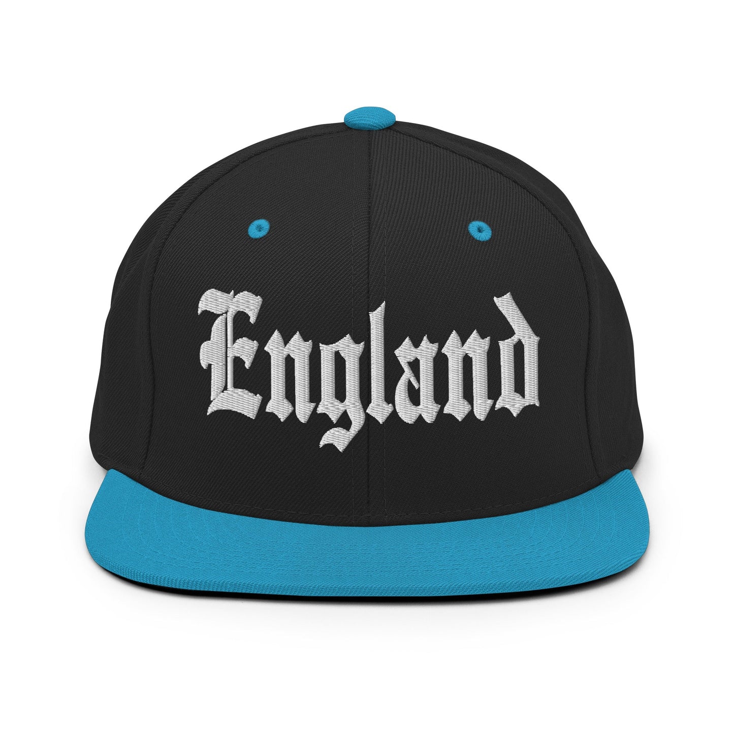 England OG Old English Snapback Hat Black Teal