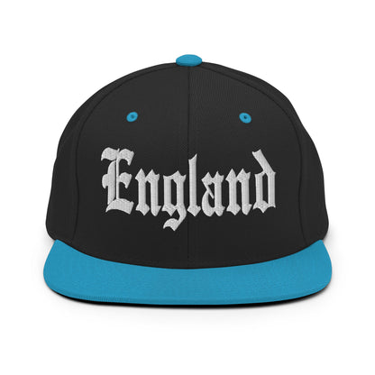 England OG Old English Snapback Hat Black Teal