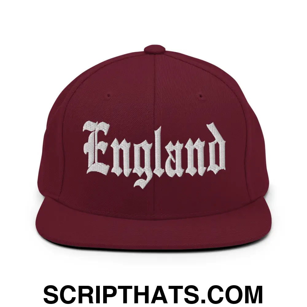 England OG Old English Snapback Hat Maroon