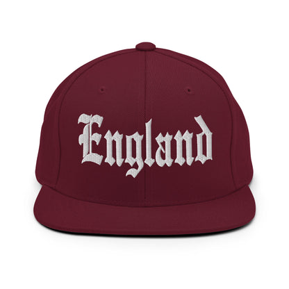 England OG Old English Snapback Hat Maroon