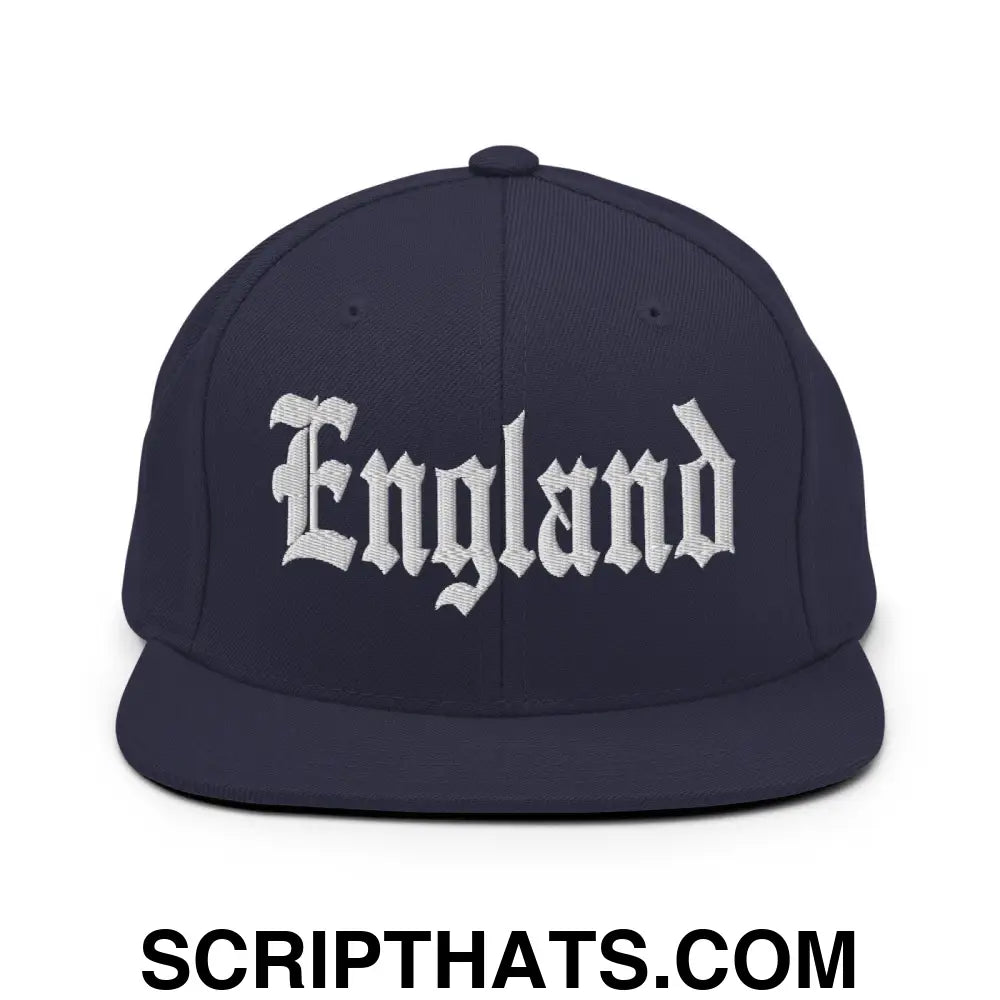 England OG Old English Snapback Hat Navy