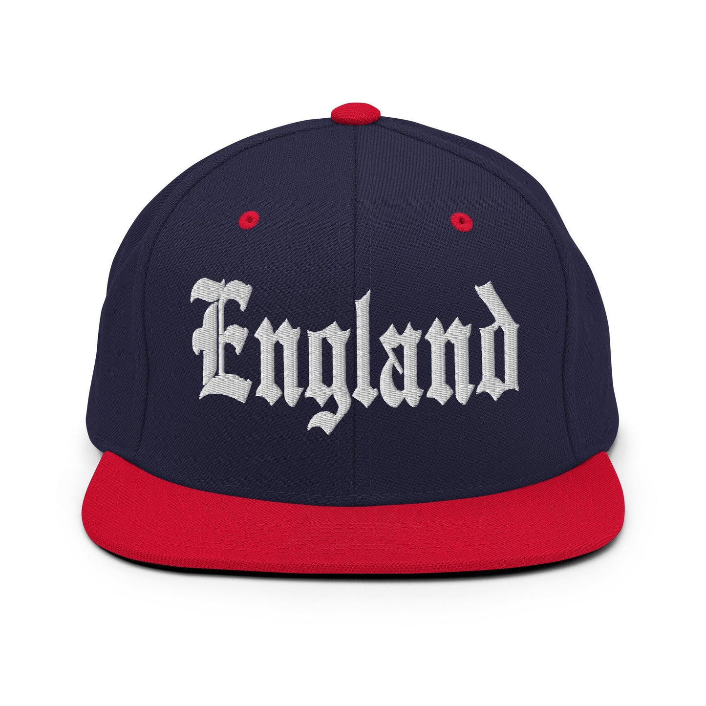 England OG Old English Snapback Hat Navy Red