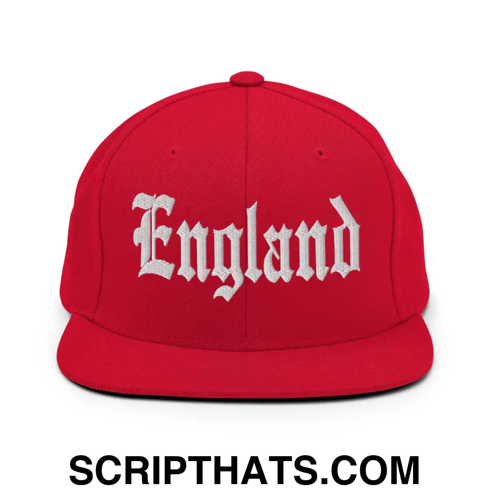 England OG Old English Snapback Hat Red