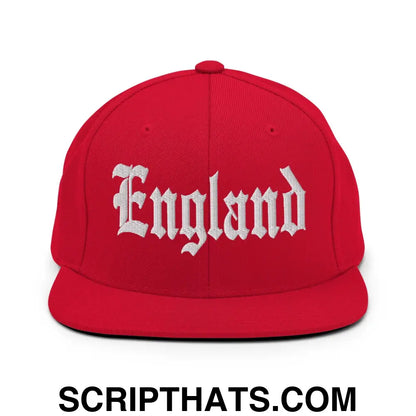 England OG Old English Snapback Hat Red