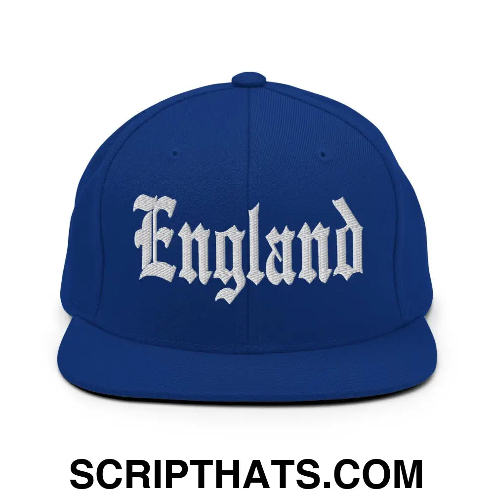 England OG Old English Snapback Hat Royal Blue