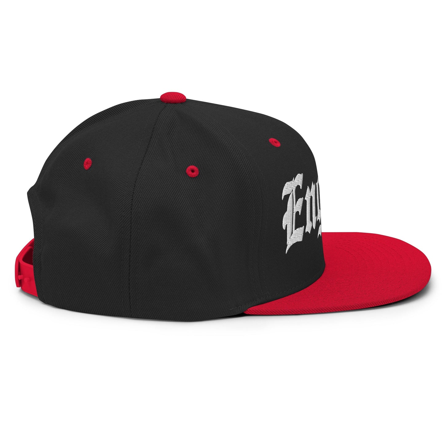 England Old English OG Snapback Hat Black Red