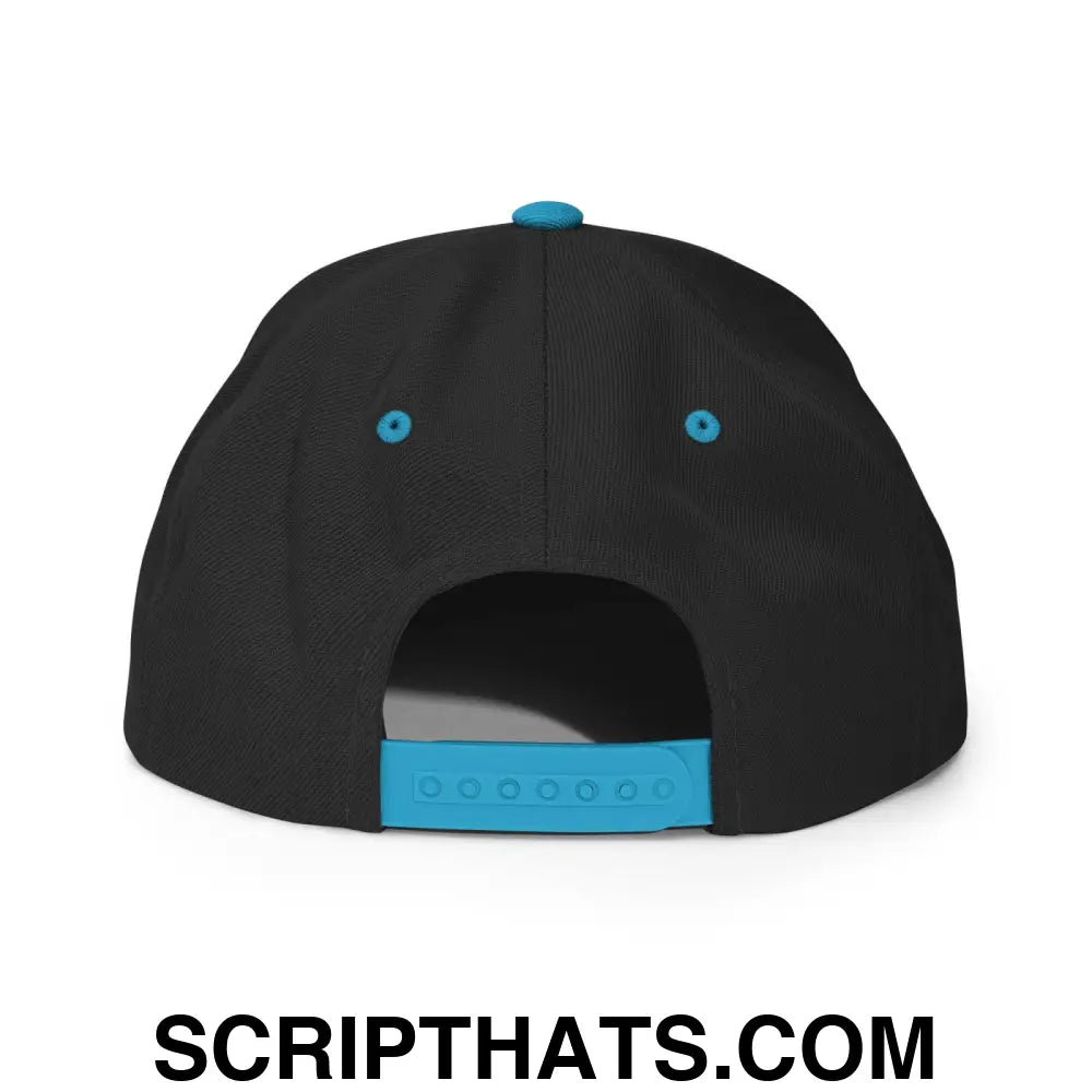 England Old English OG Snapback Hat Black Teal