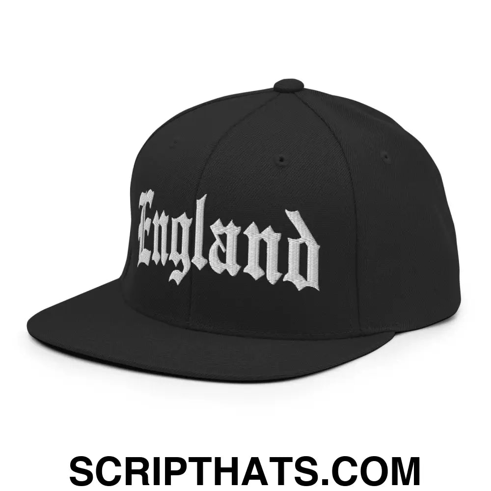 England Old English OG Snapback Hat Black