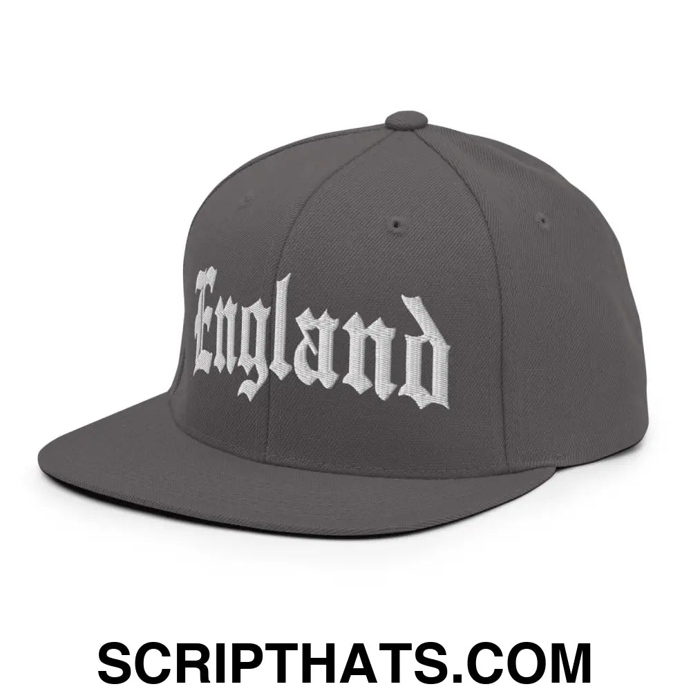 England Old English OG Snapback Hat Dark Grey