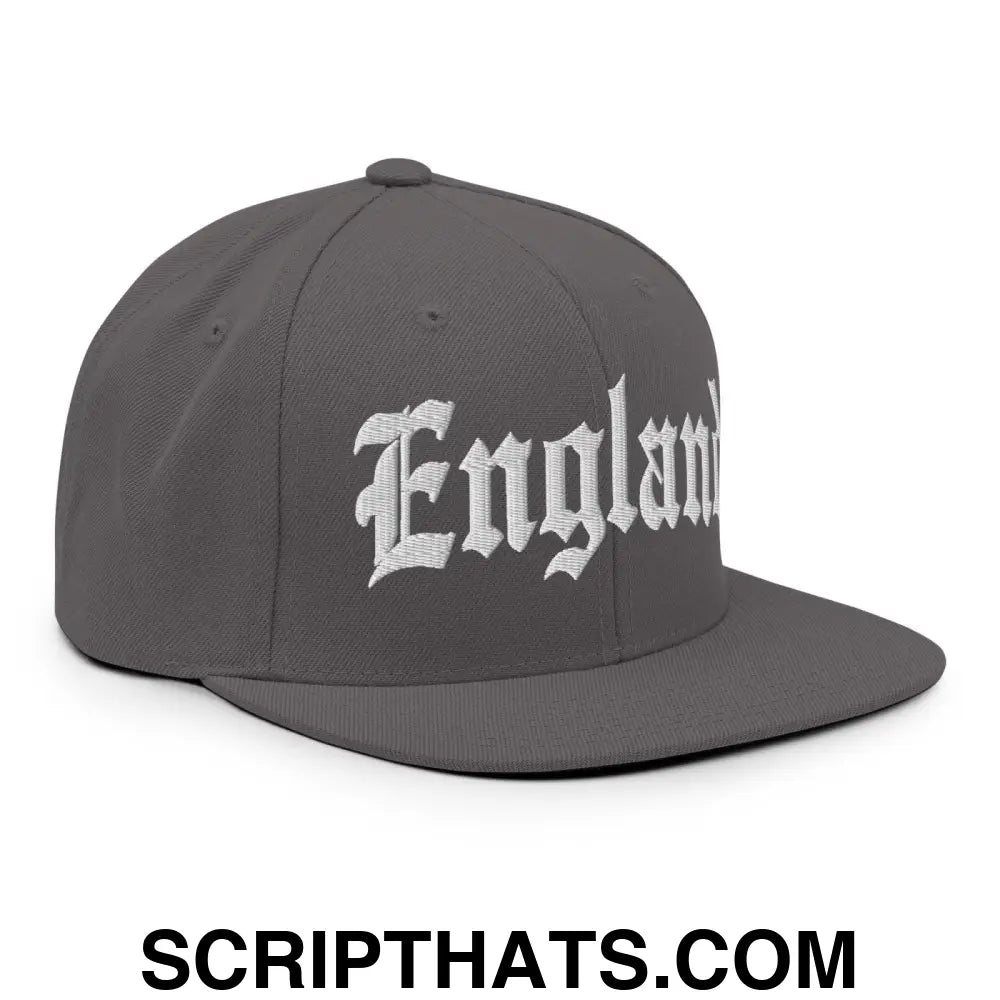 England Old English OG Snapback Hat Dark Grey