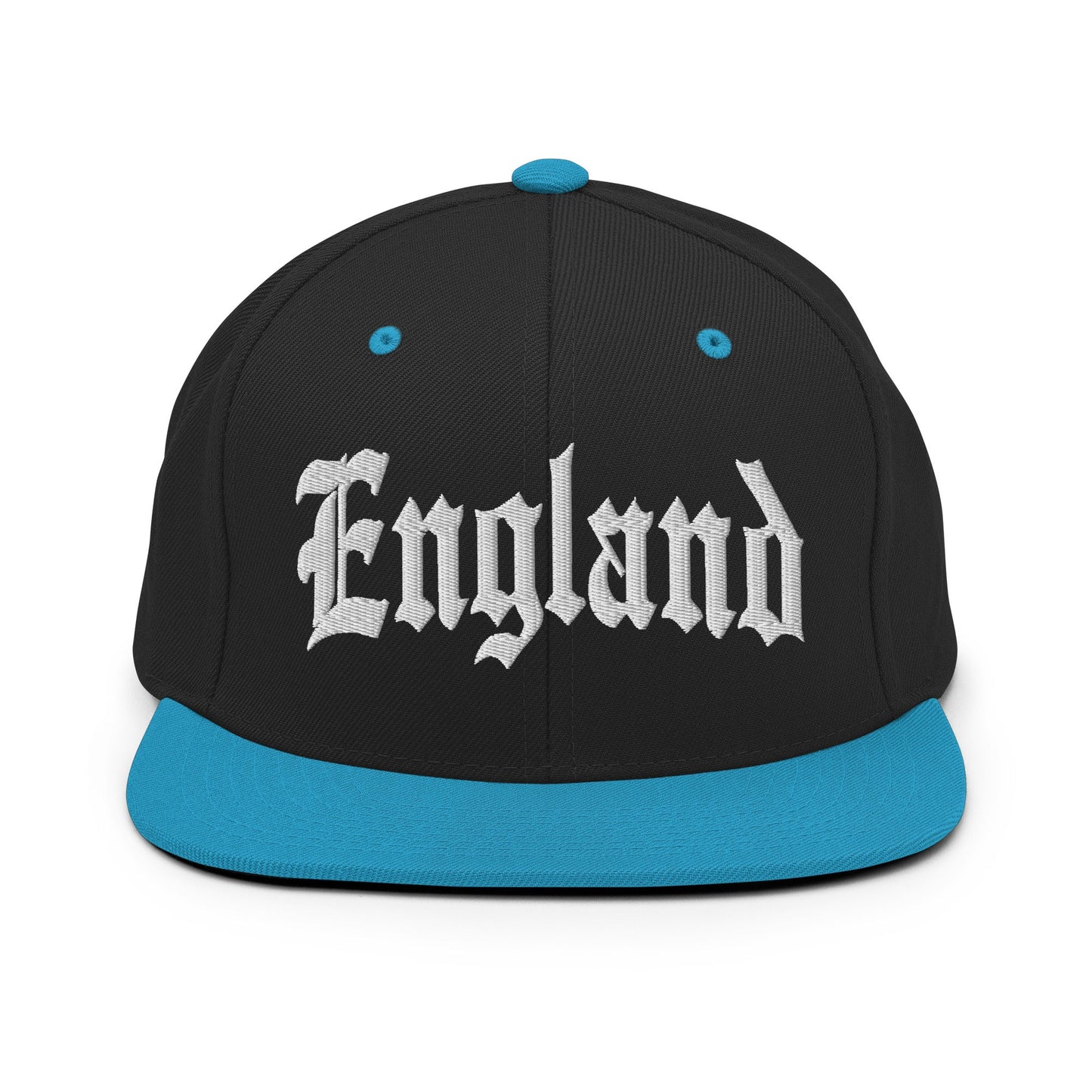 England Old English OG Snapback Hat Black Teal