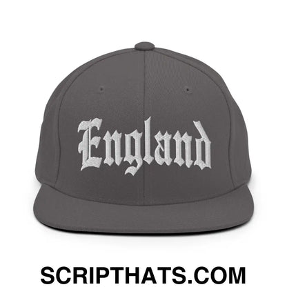 England Old English OG Snapback Hat Dark Grey