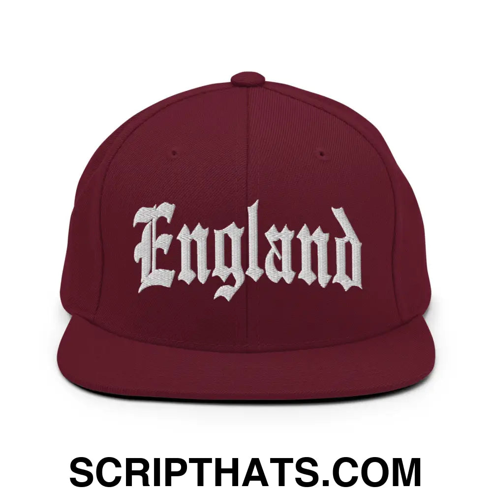 England Old English OG Snapback Hat Maroon