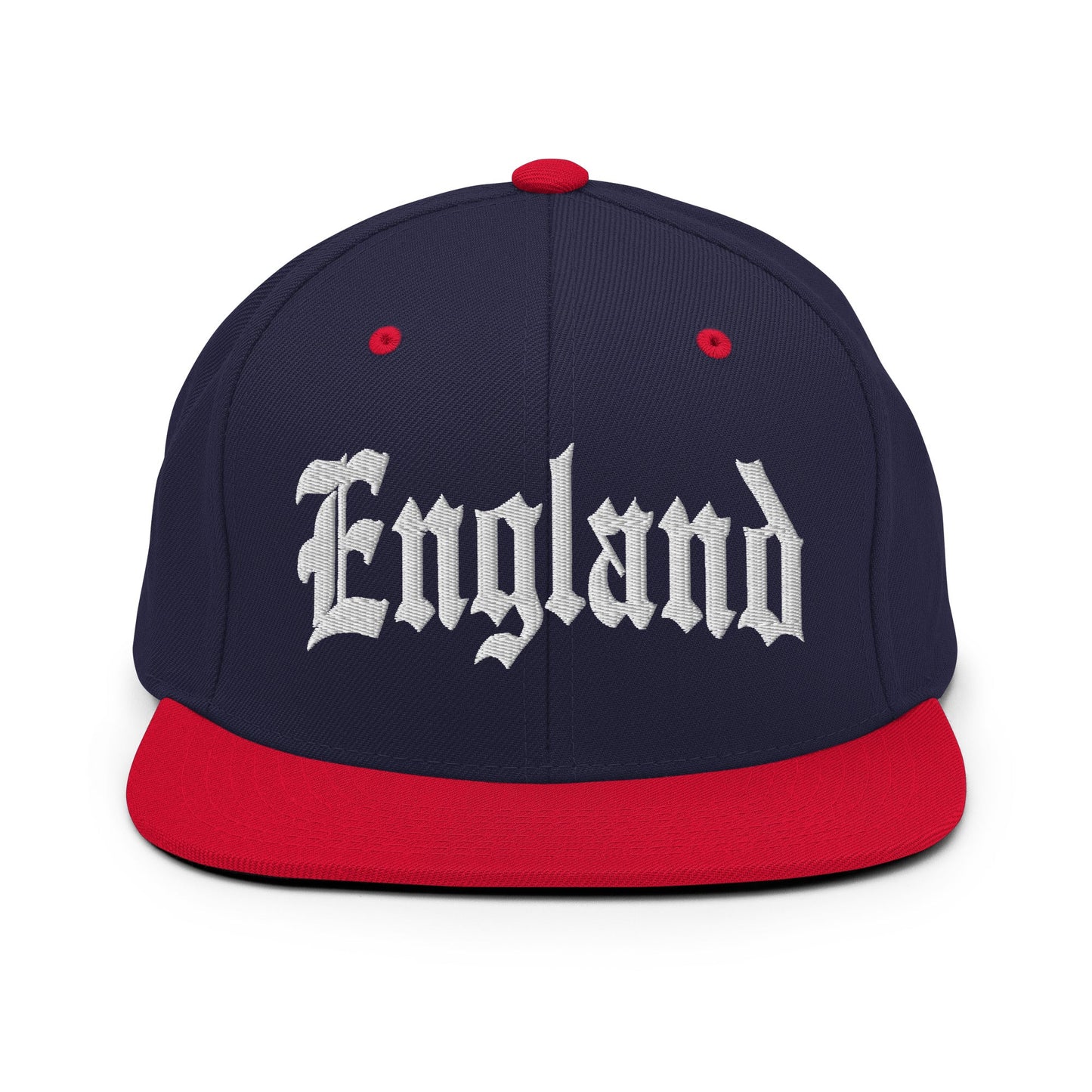 England Old English OG Snapback Hat Navy Red