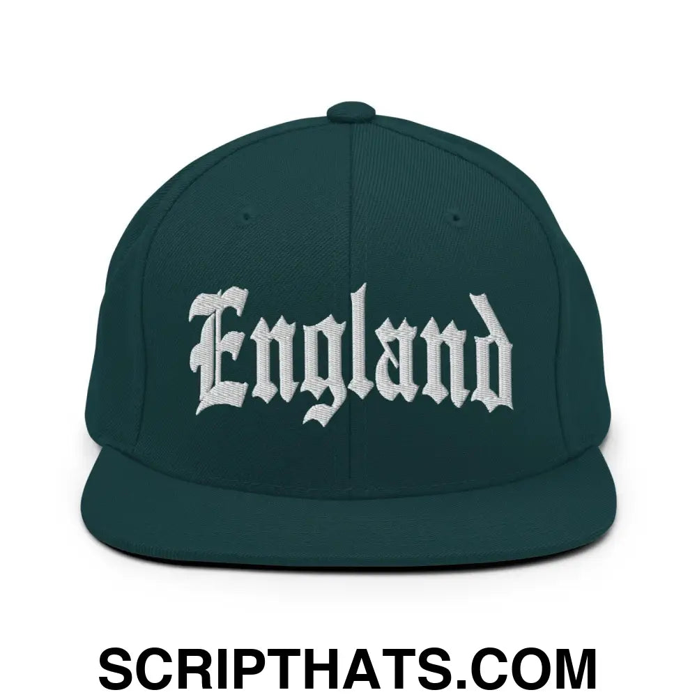 England Old English OG Snapback Hat Spruce