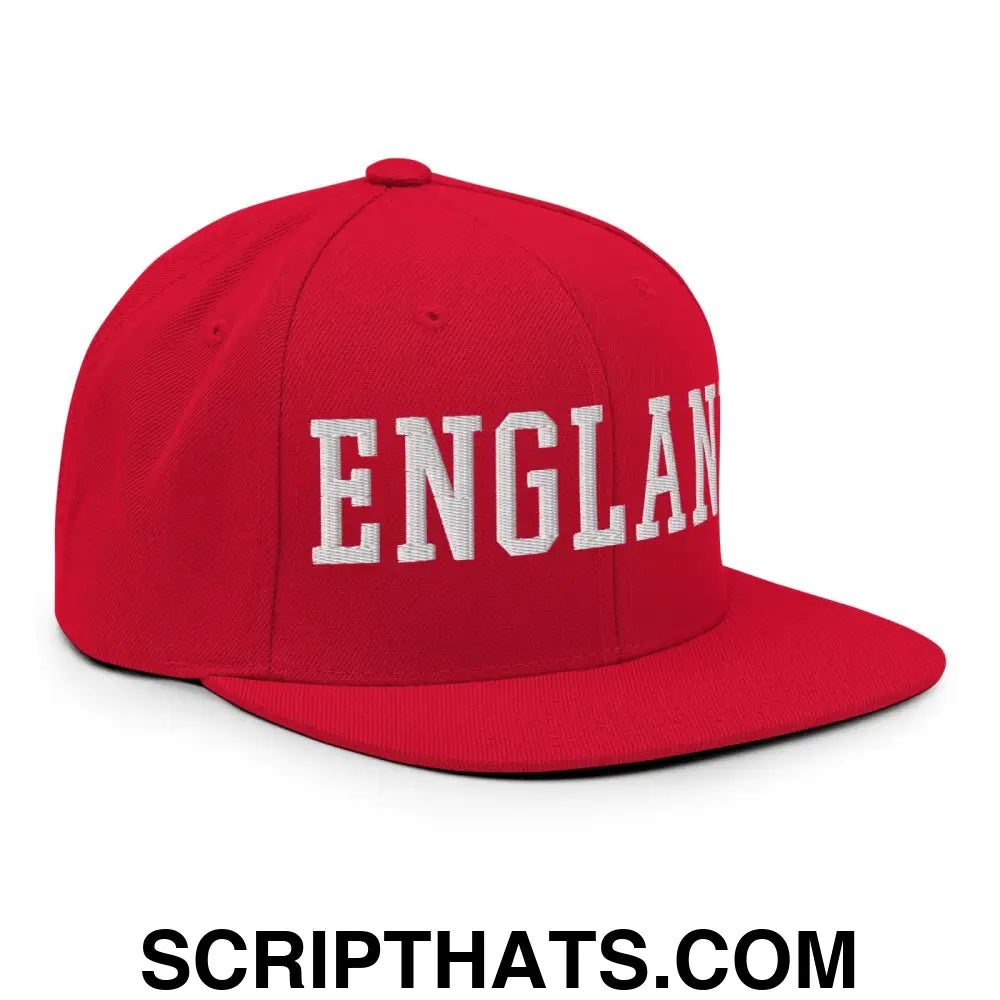 England Varsity Letterman Block Snapback Hat Red