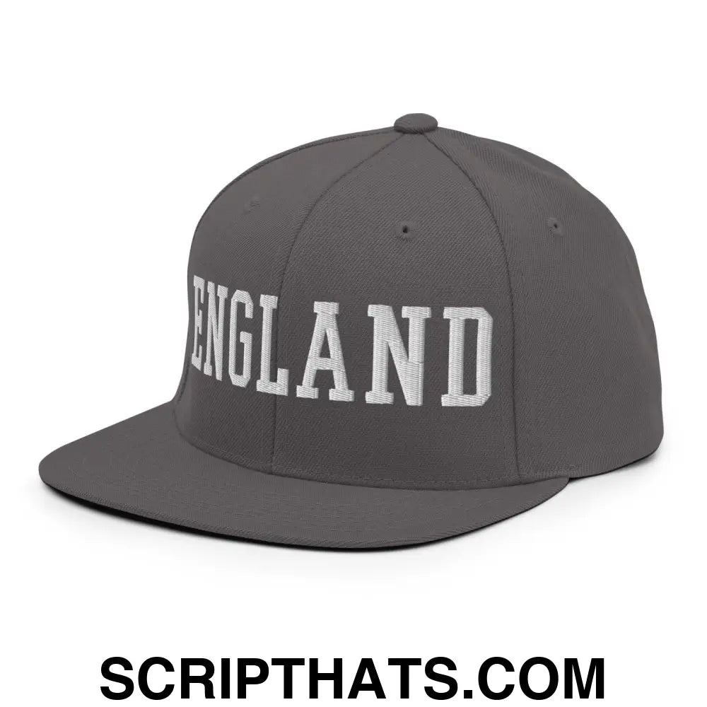 England Varsity Letterman Block Snapback Hat Dark Grey