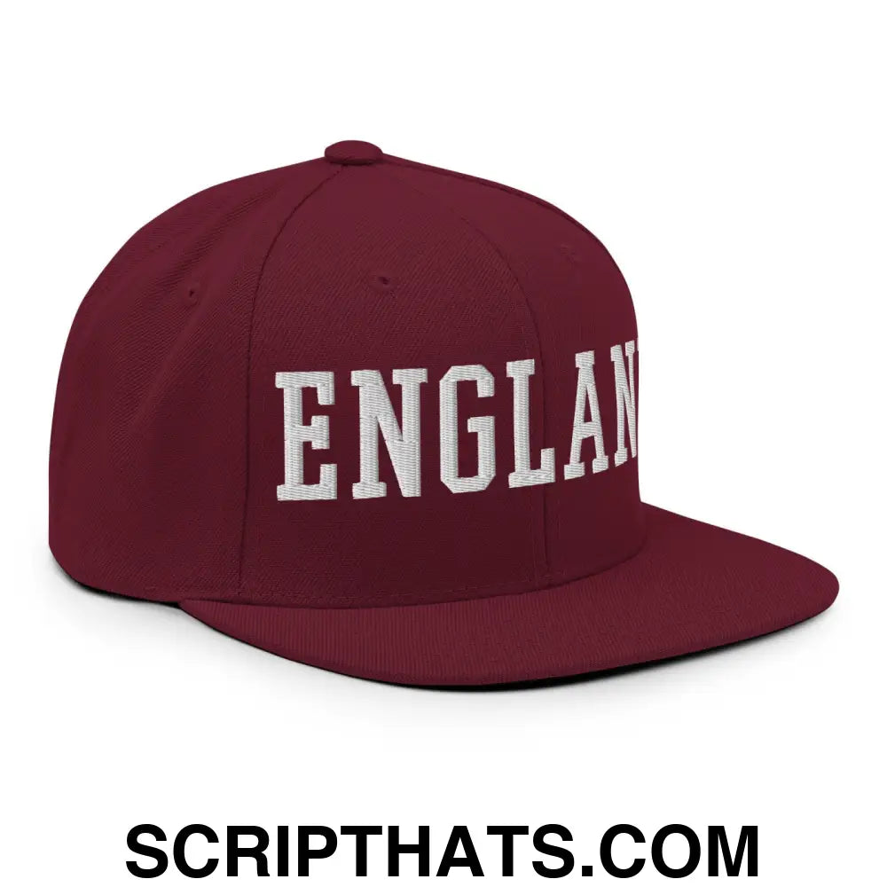 England Varsity Letterman Block Snapback Hat Maroon