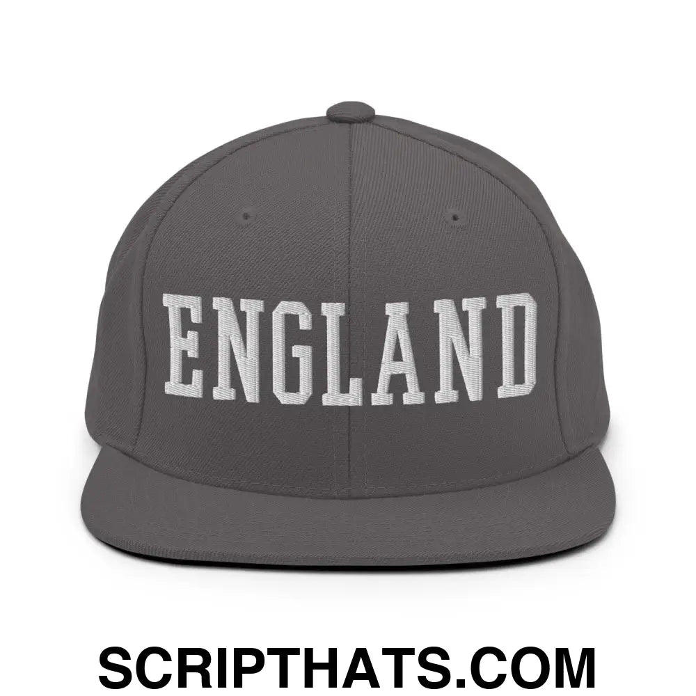 England Varsity Letterman Block Snapback Hat Dark Grey