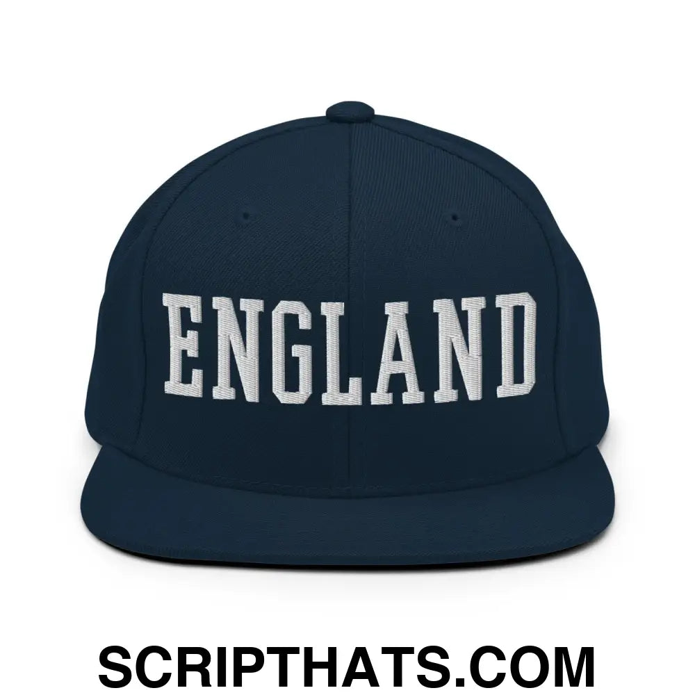 England Varsity Letterman Block Snapback Hat Dark Navy