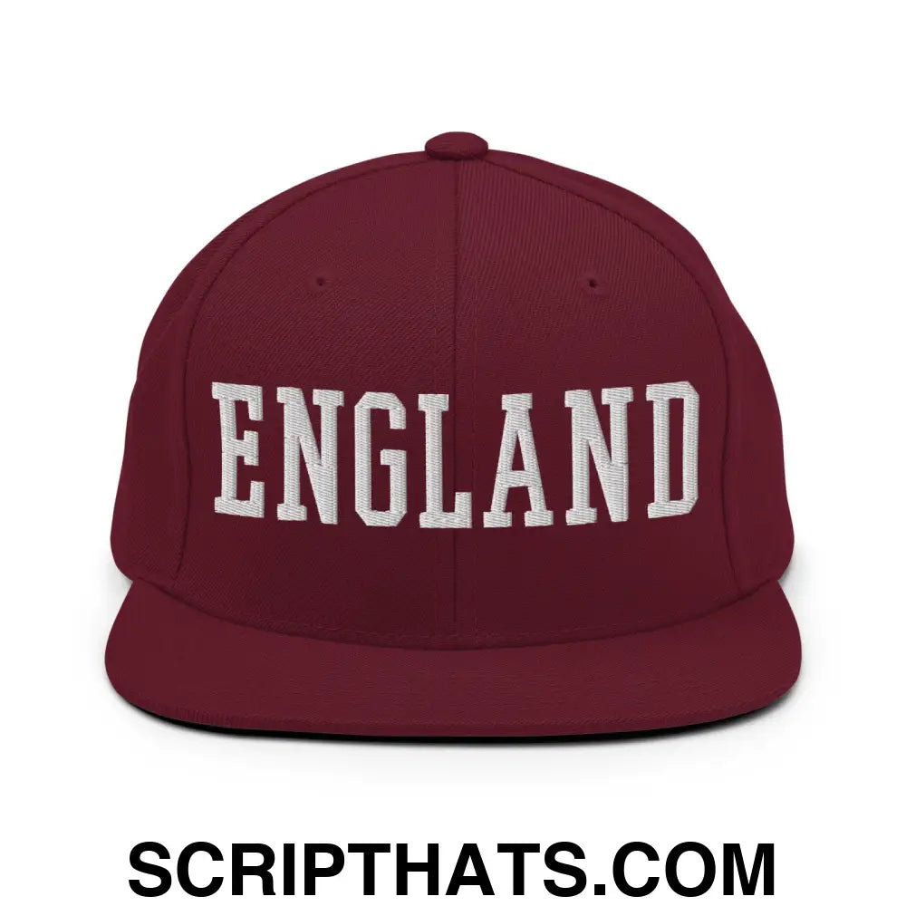 England Varsity Letterman Block Snapback Hat Maroon