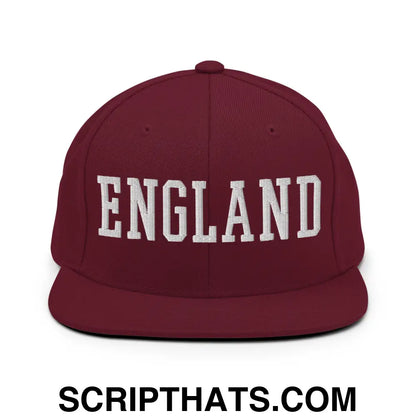 England Varsity Letterman Block Snapback Hat Maroon