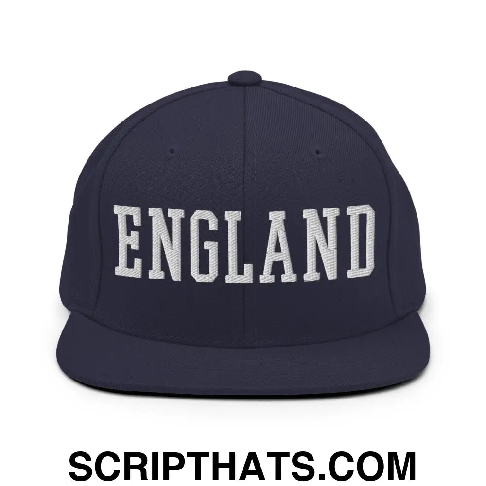 England Varsity Letterman Block Snapback Hat Navy