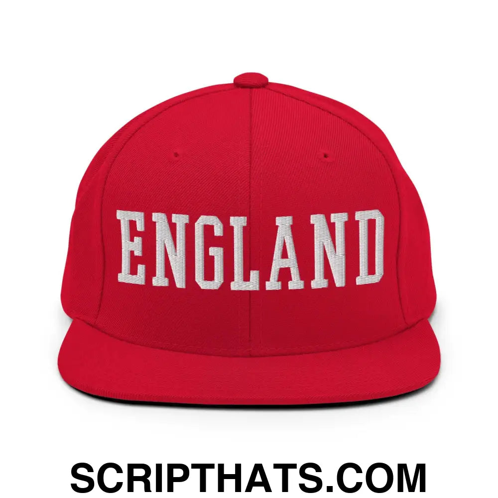 England Varsity Letterman Block Snapback Hat Red