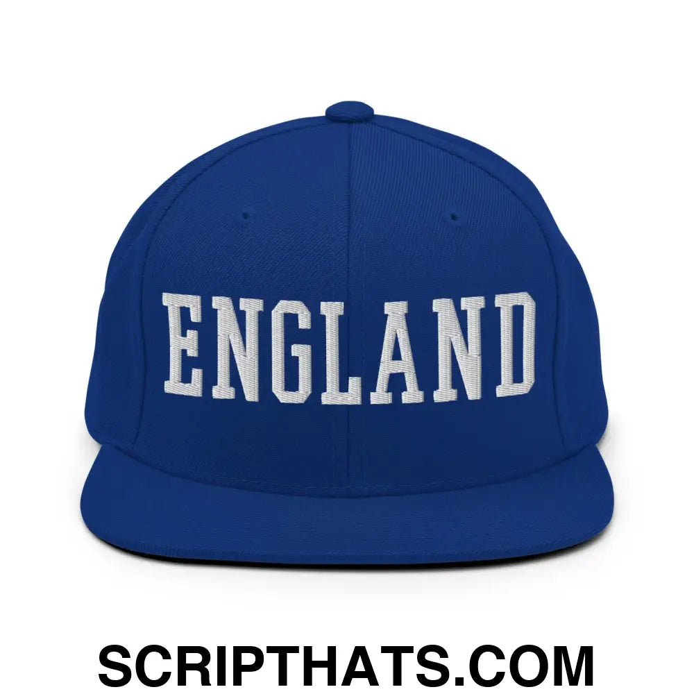 England Varsity Letterman Block Snapback Hat Royal Blue