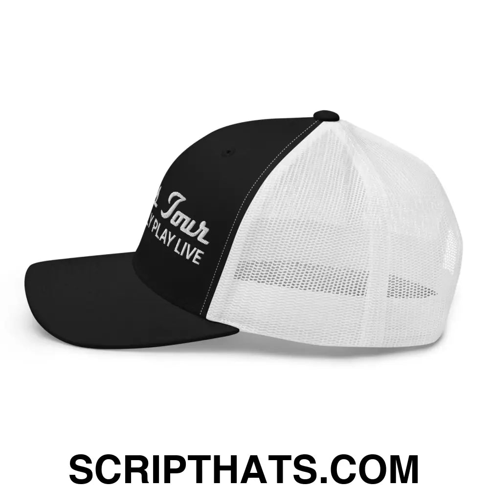 Errors Tour We Actually Play Live Retro Trucker Hat Black White