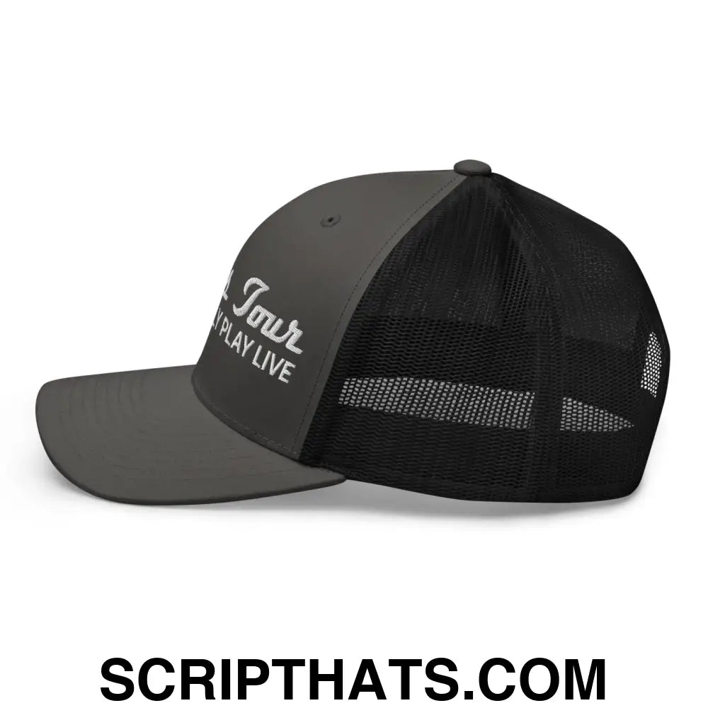 Errors Tour We Actually Play Live Retro Trucker Hat Charcoal Black