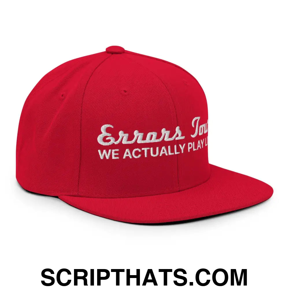 Errors Tour We Actually Play Live Snapback Hat Red