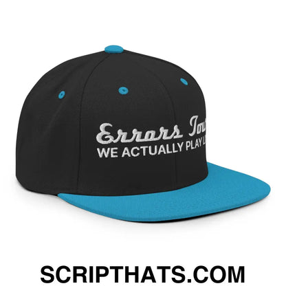 Errors Tour We Actually Play Live Snapback Hat Black Teal