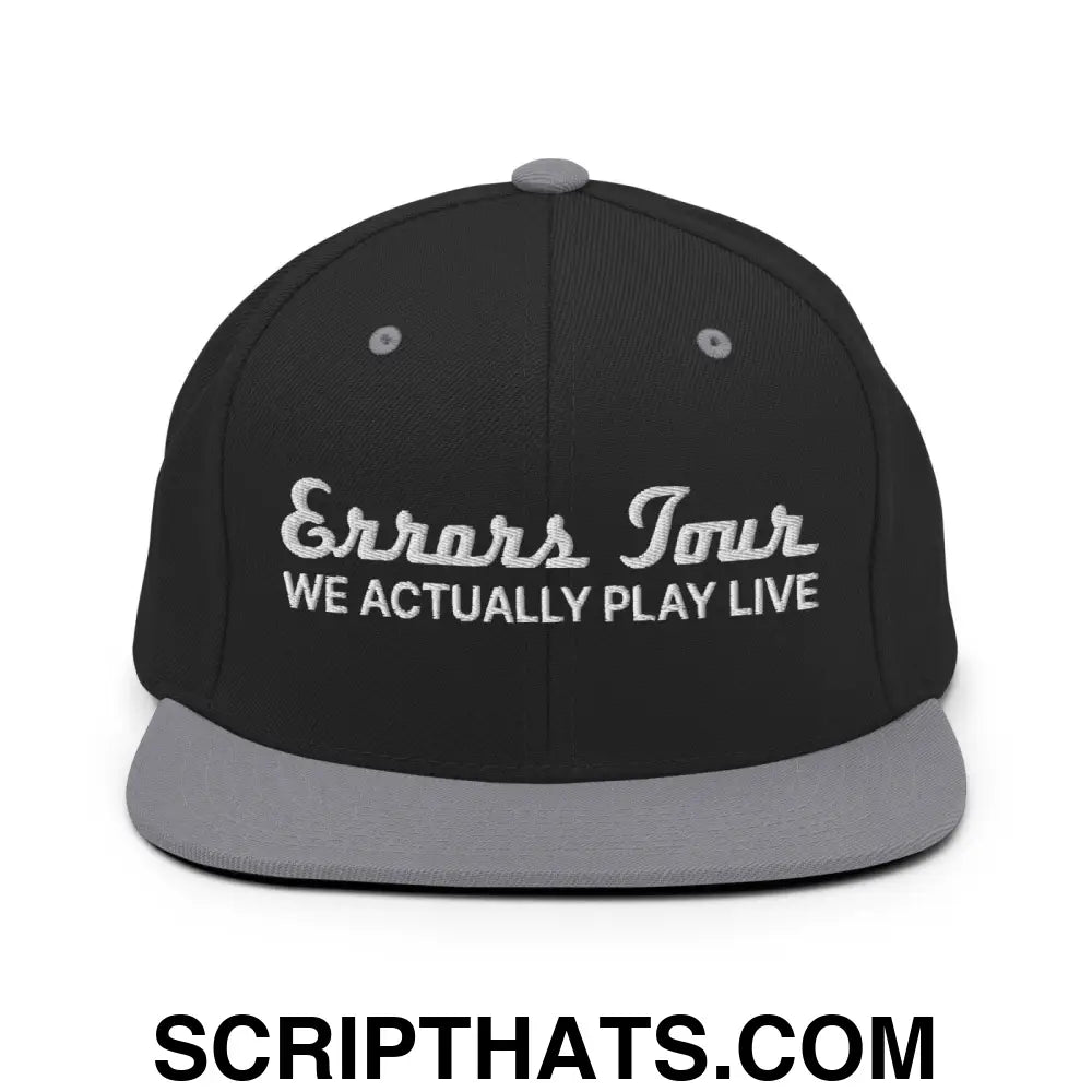 Errors Tour We Actually Play Live Snapback Hat Black Silver